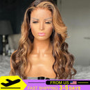 Ombre Highlight Perücke Echthaar 13x4 Spitze Frontal Perücke Körperwelle Lace Front Perücke Brasilianische Remy Echthaar Perücken für Frauen