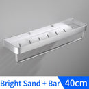 Badezimmerregal Schwarz mit Handtuchhalter Platz Aluminium Badezimmerregal Shampoohalter Duschablage Rack Eckküche Lagerregal