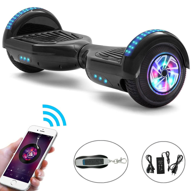 Hoverboard 6.5 Inch Bluetooth Speaker Self Balancing Electric Scooters LED Lights Smart Two Wheels Hover Board Key For Kids Gift