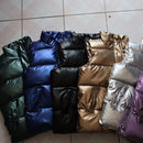 Chaleco de otoño de talla grande para mujer, chaleco brillante brillante 2021, chaleco cálido de invierno nuevo coreano, chaqueta sin mangas 3XL,4XL, negro, azul