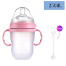 Baby Bottle Breastmilk Wide Neck Soft Silicone Feeding Container Baby Water Bottle kids Nursing Bottles