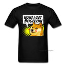 I Got Dogecoin Doge Meme T-shirt Funny Mens Clothing Black Tops Cotton Tees Man No Fade T Shirt Boyfriend Gift Tshirts