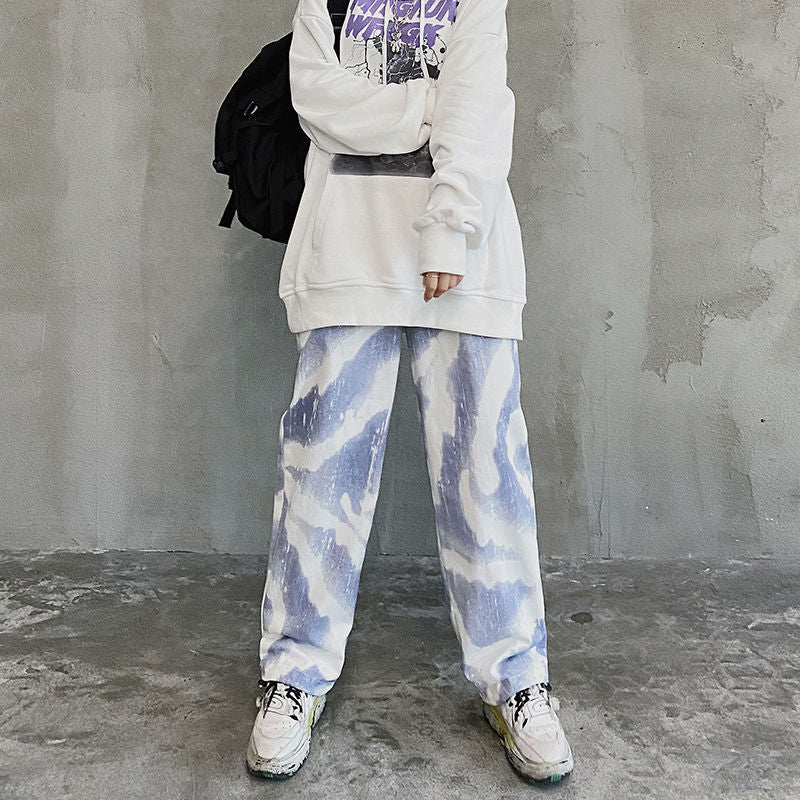 Korean Cotton Tie-dye Pants Men&