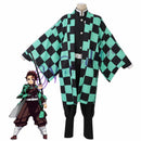 Disfraz de Anime Demon Slayer Cosplay Tanjirou Kamado Cosplay disfraz Kimetsu no Yaiba hombres Kimono disfraz de Halloween