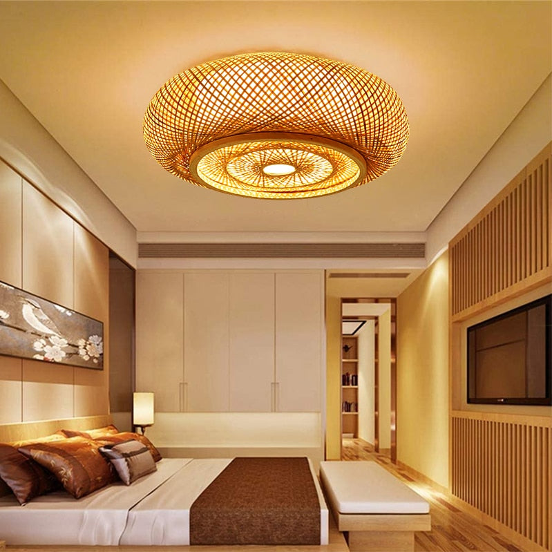 Bambus-Deckenleuchten für Wohnzimmer im chinesischen Stil, hängende Deckenleuchte, Abdeckung, Schlafzimmer, Deckenleuchte, Küche, Heimdekoration