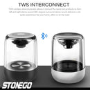 STOENGO True Wireless Stereo-Lautsprecher mit transparentem Design, atmendem LED-Licht, TWS Bluetooth 5.0, TF-Karte und AUX-Audioeingang