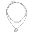 European and American retro portrait of exaggerated thick chain necklace double personality chain hip-hop neck chain short colla