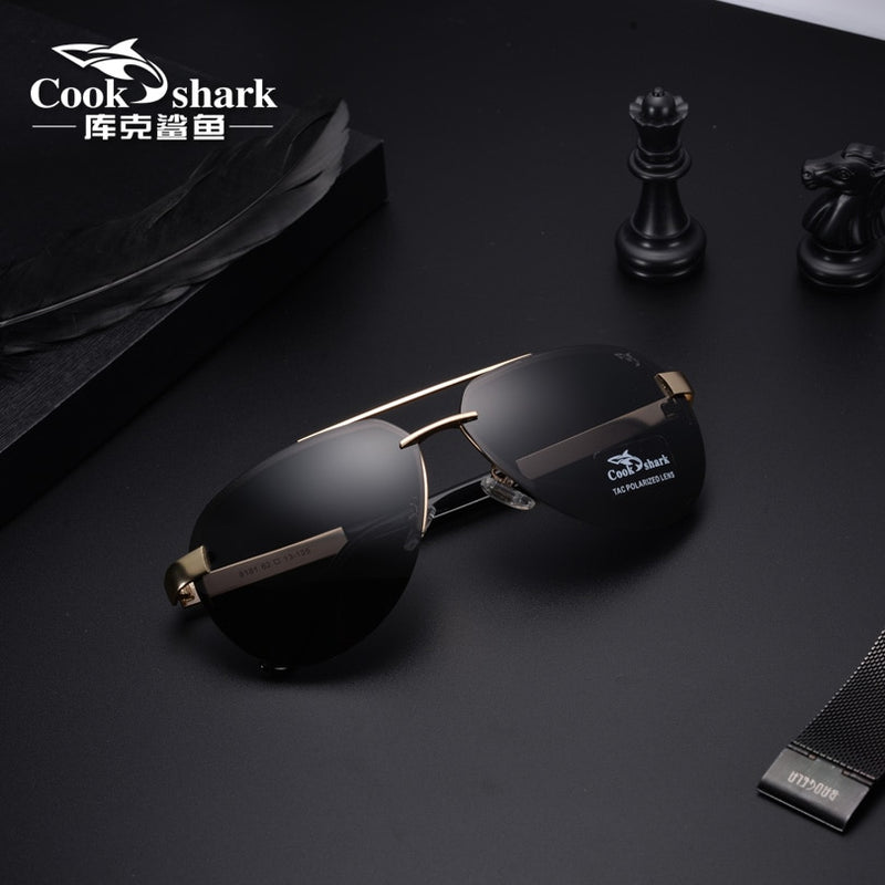 Cookshark Sonnenbrille Herren Sonnenbrille polarisierter Fahrer Hipster Froschspiegel