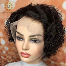 Pixie Cut Perücke Echthaar Perücken Kurze lockige Perücken Bob Perücke Lace Front Echthaar Perücken 13x4 Lace Frontal Perücke 250% Dichte Remy
