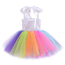 Arco Iris lentejuelas unicornio niños disfraces princesa niña vestido fiesta disfraz Halloween flor niñas vestidos para bodas rodilla