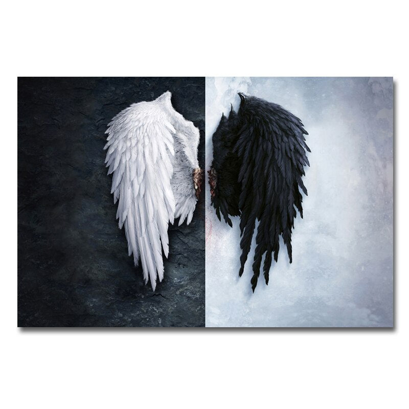 Modern Angel Wings Feather Wall Art Canvas Prints Paintings On The Wall Picture For Living Room Poster And Prints No Frame