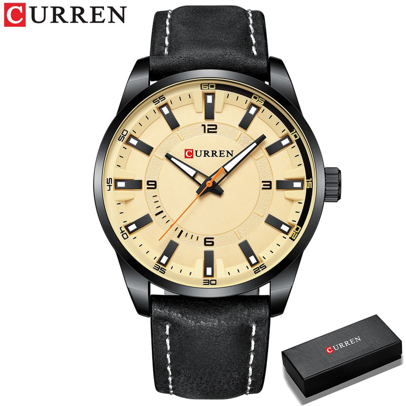 CURREN Top-Marke Mode Uhr für Männer Casual Leder Quarz Writwatches Bunte wasserdichte Uhren Relogio Masculino