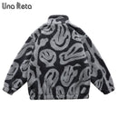Una Reta M-XXL Winter Herren Mantel Neue Lässige Lammwolle Parka Mantel Streetwear Lose Herren Kleidung Korn Fleece Herren Jacke Mantel