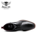 Desai Men Motorcycle Boots Vintage Combat Boot Winter Fur 2020 New Cow Split Leather  Genuine Leather Military Boots Men Shoes