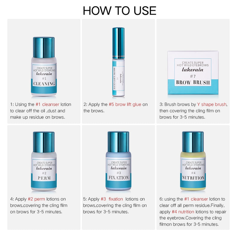 Lakerain Semi-permanent Brow Lift Kit Augenbrauen-Laminierungs-Set Styling Perming Setting Curling Brow Lamination Eyelash Perm Set