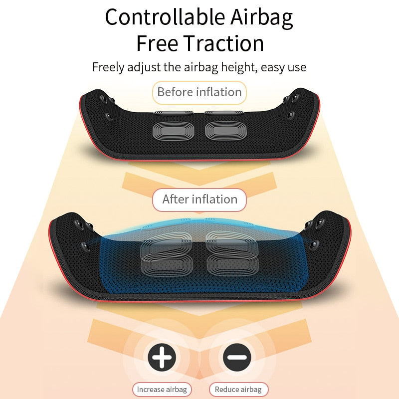 Jinkairui Elektrisches Lendenwirbelzuggerät Dual Care Taillen-Rückenmassagegerät Heizung Vibration Wirbelsäulenstütze Taille Lindert Müdigkeit