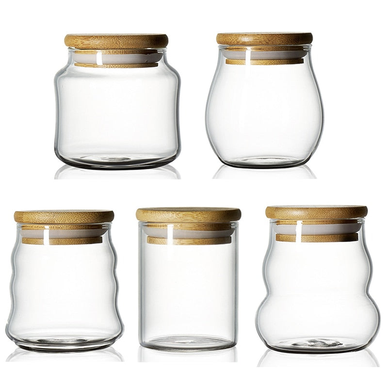 Mini-Glasflaschen mit Deckel Klarer transparenter Glasbehälter mit Kork-Tee-Süßigkeiten-Lebensmittel-Aufbewahrungsbehältern Glasgefäß mit Deckel