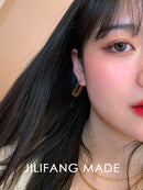 Titanium Geo Earrings Women 361L Stainless Steel Jewelry Punk Party Gown Brincos T Show Runway Rare Korean Japan Style INS