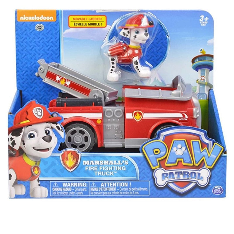 Juego de cachorros de perro de rescate de la patrulla canina genuina, coche de juguete, Patrulla Canina, modelo de figura de acción, Chase Skye, coche de escombros para niños, regalo