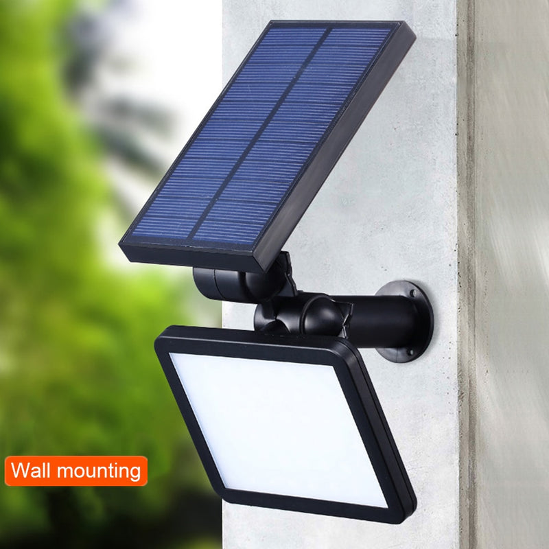 Lámpara de energía solar 48 leds Farola solar para jardín al aire libre Patio de pared Iluminación de seguridad LED Ángulo de iluminación ajustable 280lm