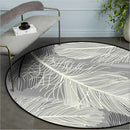 Bubble Kiss European Style Feather Pattern Area Rug for Bedroom Home Living Room Decor Non-slip Round Carpets Soft Floor Mat