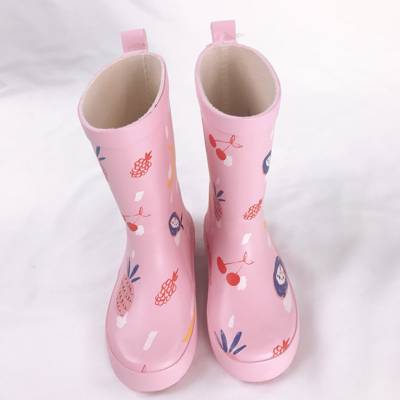 Zapatos de lluvia para niños y niñas, botas de goma con estampado de dibujos animados bonitos para niños, zapatos de agua impermeables para bebés Kalosze Dla Dzieci