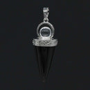 KFT Naturheilkristall Quarz Kegelform Amethysten Stein mit runden Perlen Pendel Stein Anhänger Amulett Schmuck