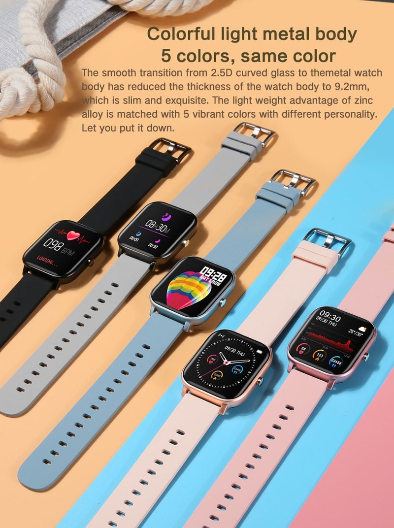 UTELITE P8 Smart Watch Männer Frauen Herzfrequenz IP67 Wasserdicht Full Touch HD Display GTS Band für iPhone Huawei Xiaomi Telefon