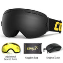 COPOZZ Marke Professionelle Skibrille Doppelschichten Objektiv Anti-Fog UV400 Große Skibrille Skifahren Snowboard Männer Frauen Schneebrille