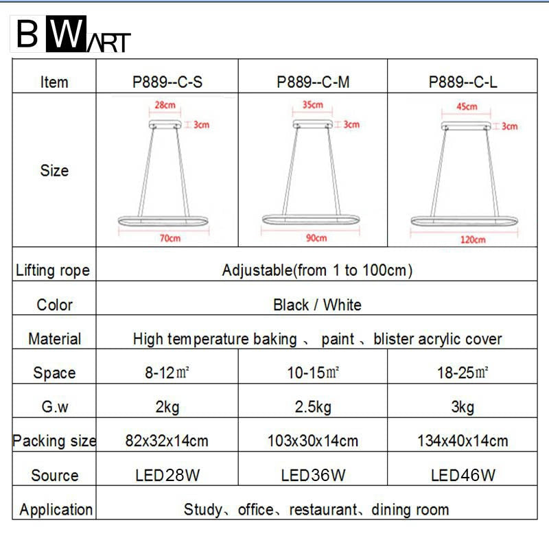 BWART Moderne Pendelleuchte LED-Hängelampe On-Line-Leuchten für Esszimmer, Wohnzimmer, Schlafzimmer, Küche, Salon, Büro, Glanz Luces