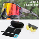 ACEXPNM Polarisierte Mountainbike Fahrradbrille Outdoor Sports Fahrradbrille UV400 4 Linsen Fahrradbrille Herren Damen Sonnenbrille
