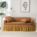 Elastic Sofa Cover Living Room Solid Color Sofa Cover Lattice Sofa Cover Elegant Skirt for Living Room Armchair Couch Sofa