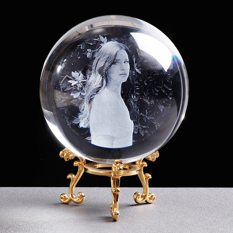 Personalized Crystal Photo Ball Customized Picture Sphere Globe Home Decor Accessories Baby Photo Christams Gift for Girlfriend
