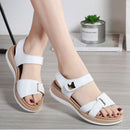 WOIZGIC Women Female Ladies Mother Genuine Leather Shoes Sandals Flats Soft Hook Loop Korean Bling Summer Beach Size 35-40
