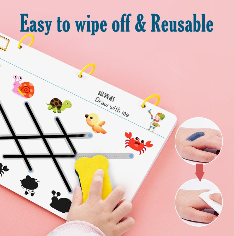 Children Montessori Toys Educational Math toys Drawing Tablet Pen Control Hand Training For Boy Girl Busyboard