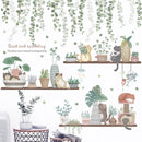 24 estilos Serie de plantas Pegatinas de pared para sala de estar Dormitorio Hojas verdes Calcomanías de pared extraíbles Vinilo DIY Murales ecológicos