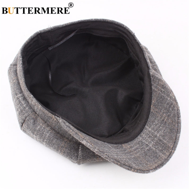 BUTTERMERE mujeres lana Tweed gorras Newsboy mujer hombre Vintage ejército verde Plaid gorras planas primavera pintores Cabbie Duckbill sombrero 2022