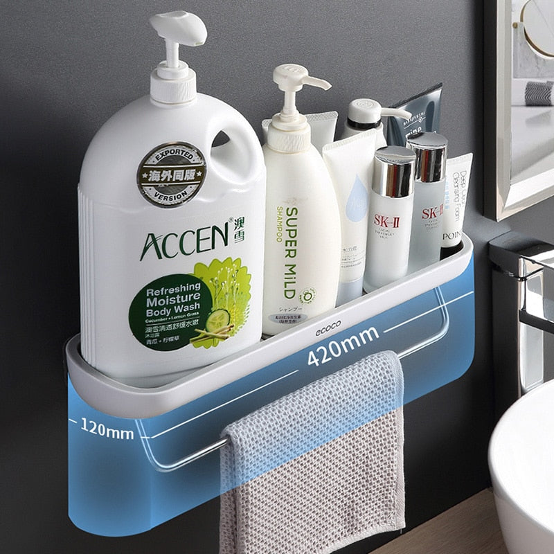 Estante organizador de baño sin perforaciones, estante de almacenamiento para ducha y champú, toallero de cocina para baño, artículos para el hogar, accesorios de baño