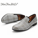 Herren Freizeitschuhe 2019 Luxus Herrenschuhe kariertes Leder Handgefertigte luxuriöse Flats Herrenmode Loafer