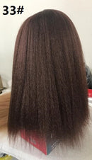 Lydia Afro Kinky Straight U Part Natürliche schwarze Haarperücke Hitzebeständige Synthetik 16-22 Zoll Tägliche Perücken für Frauen Damen