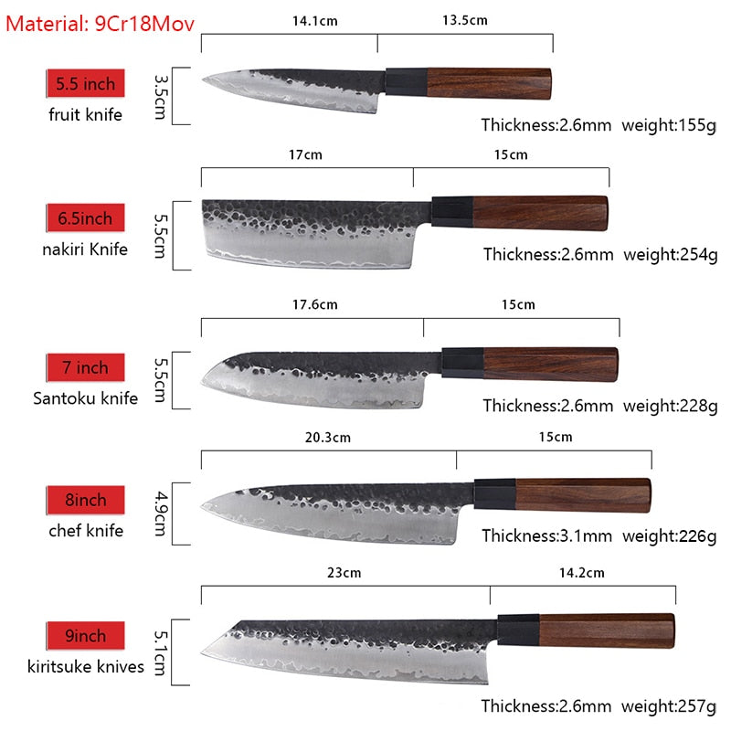 Handmade Clad Steel professional Japanese Kitchen knives Chef Knife Nakiri Knife Meat Cleaver Sushi Knife Utility Knives Cutter