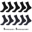 Hohe Qualität 10 Paar / Los Herren Bambusfaser Socken Lange Kompressionssocken Herren Schwarz Business Casual Männliche Socke Große Größe 38-45