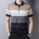 2022 Brand Short Sleeve Polo Tee Shirt Men Casual Summer Striped Men&