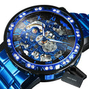 Winner Transparent Diamond Mechanical Watch Skeleton Armbanduhr für Herren Top-Marke Luxusuhren Unisex-Größe Uhr reloj hombre