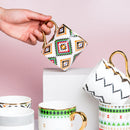 Luxus Gold Totems Mosaik Geometrische Flamingo Keramik Kaffeetasse Kaffeetasse Gold Frühstück Milch Wasser Tasse Paar Kreative Geschenke