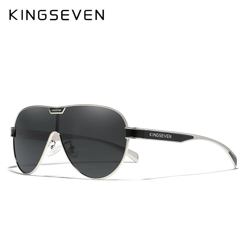 KINGSEVEN Neue übergroße Sonnenbrille Männer und Frauen polarisierte Spiegelglasbrille UV-Schutz Herrenbrille Edelstahl N7762