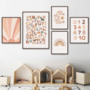 Sonnenschein Liebe Zahl Brief ABC Wandkunst Leinwand Malerei Nordic Poster und Drucke Wandbilder für Kinderzimmer Schlafzimmer Dekor