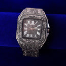 Reloj Bubble Letter Proud para hombre, reloj de cuarzo militar con esfera grande, diamantes de imitación de lujo, joyería de Hip Hop, reloj Masculino