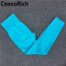 Conjunto de Yoga para mujer, ropa de gimnasio, traje deportivo, Top corto de manga larga calado sin costuras, mallas de entrenamiento de cintura alta, ropa deportiva