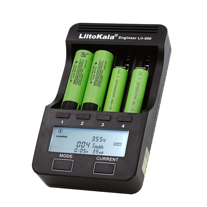 Liitokala Lii-500 LCD-Akkuladegerät, Aufladen von 18650 3,7 V 18350 18500 16340 25500 10440 14500 26650 1,2 V AA AAA NiMH-Akku